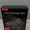 Dufvrpe Trading Card Storage Box – 3500+ Magnetic MTG Deck Box with Handle,Commander & Toploader Display, Dice Box,4 Dividers & 30 Color Labels – Fits for TCG,MTG,Yu-Gi-Oh and Sport cards(Black/Blue)