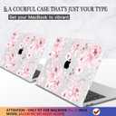 CISSOOK Compatible with MacBook Pro 13 inch Case M2 M1 Chip 2025-2016 Release A2338 A2251 A2289 A2159 A1989 A1706 Model with Touch Bar, Plastic Hard Shell Case +Keyboard Cover, Cute Pink Flower