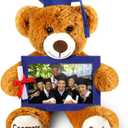 Leyndo Class of 2025 Graduation Plush Bear with Picture Frame Diploma Cap 9 Inch Congrats Grad Plush Stuffed Animal Bear Graduation Gifts for Preschool Kindergarten College Masters(Royal Blue)