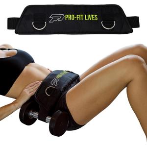 Hip Thrust Belt for Dumbbells - Padded Glute Bridge Weight Strap - Adjustable Kettlebell & Plate Holder - Portable Workout Booty Equipment Weightlifting for Women
