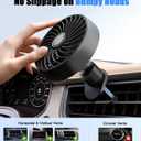 USB Car Vent Fan with Hooked Bracket: 5V/1A Portable Cooling Clip Fans for Car Air Vent Powerful 3 Speeds Quiet Brushless Motor Rotatable Clip-on Cooler for Most Vehicle Van Truck SUV RV Not Battery