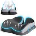 Seat Cushions for Office Chairs Wheelchair Cushion for Long Sitting Back PainMemory Foam Seat Car Computer Desk Chair CushionCoccyx Cushion for Tailbone Pain Relief Cushion Office Chair Butt Pillow (Grey)