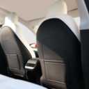 CYBERBEANS 2Pcs for Tesla Model 3/Y Juniper/Highland Leather Seat Back Kick Protectors Accessories 2025 2026,Kids Kick Mats Seat Cover Waterproof Pet Protect Covers