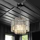 Modern 12.8 Black Crystal Chandelier Ceiling Light Fixtures for Dining Room Luxury Glam 4-Light Crystal Chandeliers Lighting for Bedroom Entryway Hallway Living Room Kitchen Island Foyer