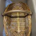 Remerry Wicker Gathering Basket with Handle Flower Picking Basket Handwoven Wicker Garden Trug for Picnic Countryside Gathering Vegetables Harvesting Storage(18.5 x 10 x 9 Inch, Light Brown)