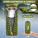 HiiPeak Sleeping Pad for Camping- Ultralight Inflatable Sleeping Mat with Built-in Foot Pump & Pillow, Upgraded Compact Camping Air Mattress for Tent, Backpacking, Hiking (Green) 