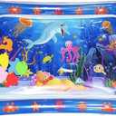 Pet Water Bed, Thickened Water Sensor Play Mat, Summer Pets Cooling Water Sensory Play Pad with Inflator, Sensory Water Play Mat for Cats, Durable Playmat (B)