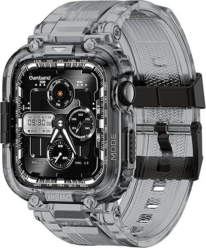 amBand M1 Sport Case Band for Apple Watch Ultra 3/2/1 & SE 3/2/1 & Series 11 10 9 8 7 6 5 4 3 49mm 46mm 45mm 44mm 42mm 41mm 40mm 38mm, Shockproof & Scratch Resistant Rugged Bumper for Men