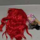 BERON 14 Inches Red Wig Womens Red Curly Wig with Bangs Red Wig for Women Halloween Cosplay Wig for Daily Use Synthetic Wigs (Red)
