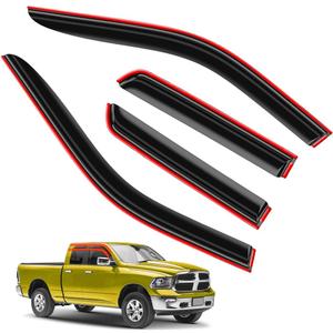 in-Channel Rain Guards for Dodge Ram 1500 2009-2018 Crew Cab, Ram 1500 Classic 2019-2025 Crew Cab, Ram 2500/3500 2011-2025 Crew & Mega Cab | Window Visors, Vent Shades, Window Deflectors