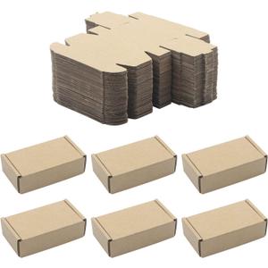 Ellbest 50 Pack Kraft Paper Boxes, Foldable Rectangular Paper Box Packing Box for shipping, Storaging Small items, Brown, 3.62 x 1.98 x 1.02 inches