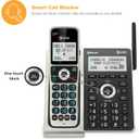 AT&T BL3107-5 DECT 6.0 5-Handset Cordless Phone with Bluetooth Connect to Cell, Smart Call Blocker, Digital Answering System, Extended Range, Big Buttons - Titanium Black