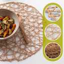 Threehoney Paper Braided Round Placemats Set of 24 Natural Boho Table Mats Rattan Woven Rustic Round Place Mats for Dining Tables Wedding Luau Summer Party Holiday Dinner Table Centerpiece Decoration