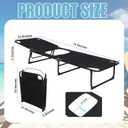 CroBlissful Fodlable BBL Chair with Hole, Adjustable 5-Position Lawn Chair for BBL Chaise Lounge After Surgery Recovery Bed for Patio Garden Poolside Outdoor Yard Beach(Black), 74.8 x 22.8 x 11.8 inches