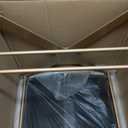 Vanity Stool No Assembly Required - Modern Makeup Chair with Golden X-Frame, PU Leather Cushioned Seat for Bedroom, Bathroom - Off-White Small Ottoman Bench