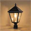 Solar Post Light Outdoor, ST4331Q-A Vintage Dusk to Dawn Bright Colored LED Waterproof 3-Inch Aluminum Solar Powered Lamp for Pole Pillar Yard Gates Pathway (Lamp)