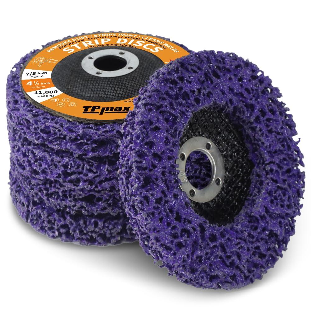 4-1/2" x7/8'' Stripping Discs Rust Remover Wheel Remove Paint and Oxidation Poly Strip Wheel Disc Abrasive Angle Grinding Wheel - 5 Pack(Purple)