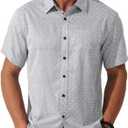 fohemr Mens Short Sleeve Casual Button Down Graphic Printed Shirt Summer Untucked Business Pattern Dress Shirts with Pocket, XXL