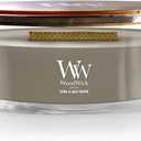 WoodWick Sand & Driftwood Gifts for Women and Men, 16 oz Ellipse Candle with Crackling Wick