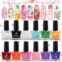 Biutee Nail Stamping Polish 12 Colors 6ML for Stamping Plates Air Dry With Gift Box
