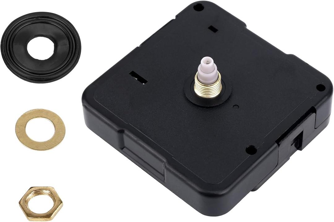 Quartz Clock Mechanism Replacement, 17/32 Inch Shaft Length Quartz Wall Clock Silent Movement Replacement Motor Battery Operated DIY Repair Parts, No Battery