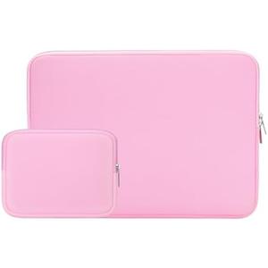 RAINYEAR 14 Inch Laptop Sleeve Case Protective Soft Padded Zipper Cover Carrying Computer Bag with Accessories Pouch, Compatible with 14" Notebook Tablet Chromebook (Pink)