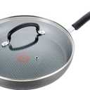 T-Fal Ultimate Hard Anodized Nonstick Fry Pan With Lid 12 Inch, Oven Broiler Safe 400F, Lid Safe 350F, Cookware, Pots and Pans, Kitchen Frying Pans, Skillets, Home, Dishwasher Safe, Onyx