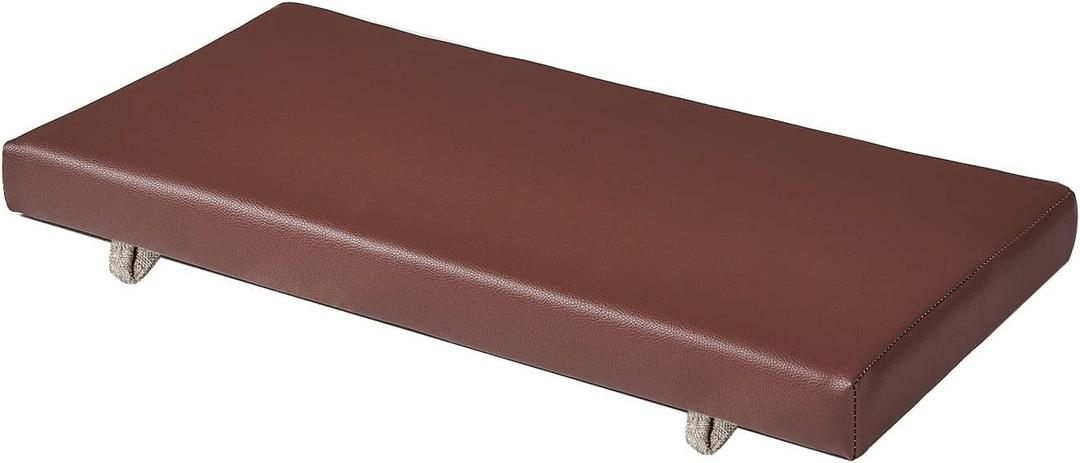 Faux Leather Piano Bench Cushions with Ties for Indoor Shoe Storage, Window Seat, Patio Seating, Dining Room Sette Bench pad 30x14 inch, Brown