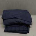 CozyLux King Size Comforter Set Navy Blue Seersucker 7 Pieces Bed in a Bag King Comforter Set with Sheets, Luxury Bedding Set with Down Alternative Comforter, Sheets, Pillowcases & Shams All Seasons