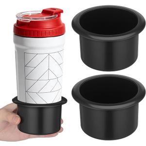 Cabilock 2PCS Sofa Cup Holder Black Plastic Recliner Handles Replacement Cup Holder Insert for Sofa Boat Rv Couch Car Truck Poker Table