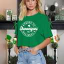 St Patricks Day Shirt Women Luck Shamrock Shirts Cute Saint Patricks Day Crop Top Irish Raglan Shirt (XS)