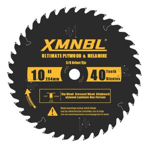 10-Inch Table Saw Blade,10-Inch Framing Saw Blade Table Blade for Cutting Hardwoods,Softwoods,Veneered Plywood,and Other Woods Fine Finishing Saw Blades,40 ATB,5/8-Inch ARBO Arbor