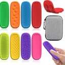 Sensory Fidget Strips & Worry Stones for Kids Adults, 6PCS Sensory Fidget Toys for Stress Anxiety Autistic ADHD,Calm Down Travel Airplane Essentials Toys, Quiet Fidgets for Classroom, 2 Pack