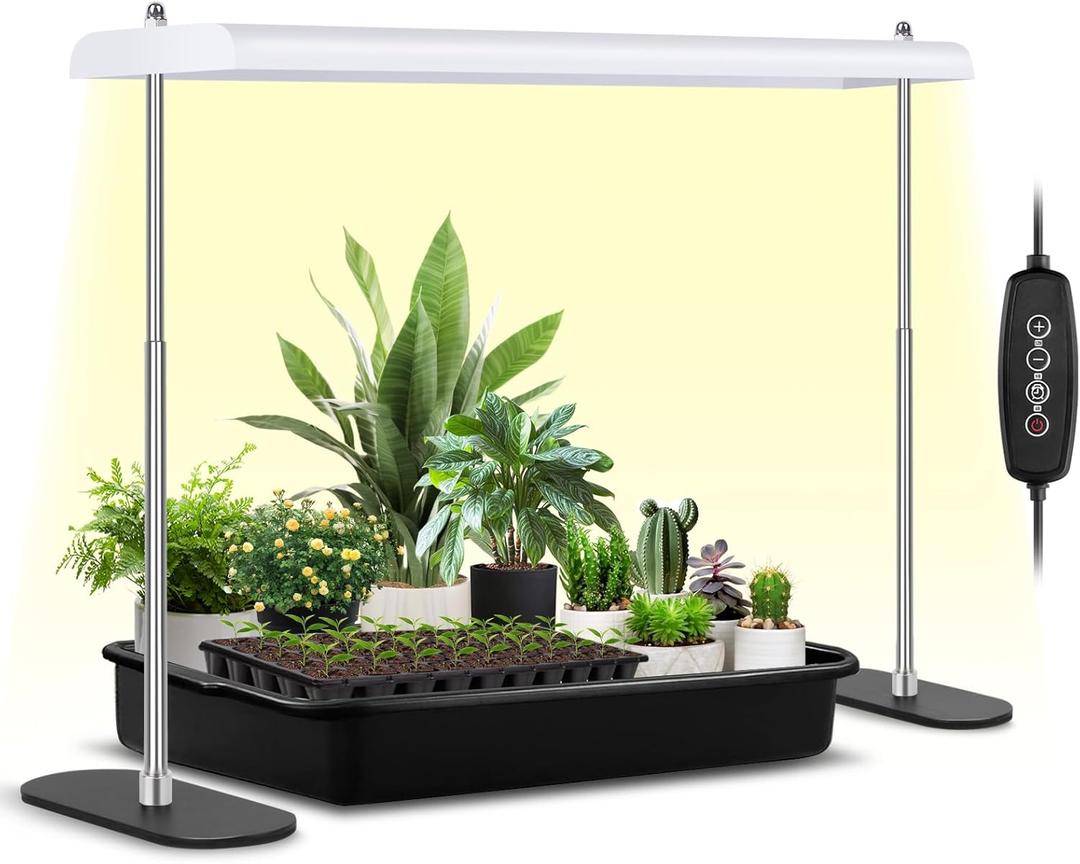 FOXGARDEN Grow Light Stand, Advanced LED Plant Growth Lighting with 4/8/12H Timer, 6 Dimming Options, and Adjustable Height - Optimal for Indoor Plants in Seedlings, Vegetative, and Flowering Phases (23.43'')