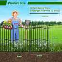 10 Panels Tall No Dig Garden Fence - 40in H x 22.5ft L, Reinforced Square Tube Rustproof Animal Barrier, Decorative Metal Fencing for Yard & Outdoor Dog Pet Play Areas