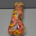 Ivydale 2 PCS Artificial Fall Hanging Flowers Fake Petunias Outdoor, Silk Faux Morning Glory Flowers with Eucalyptus,UV Resistant Realistic Mums Plants for Home Garden Decor (Fall Orange+Yellow)