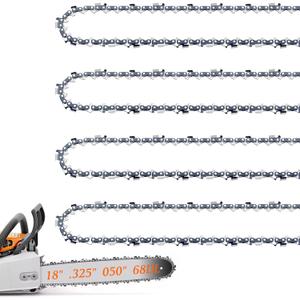 4 Pack 18 Inch Chainsaw Chain for Stihl .325" Pitch .050" Gauge 68 Drive Links Fits Stihl 025, MS250, MS251 (POST 2023 .050" Gauge) 3005 008 7017 23RS 68 (4 Chains)