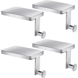 Landhoow Christmas Stocking Holder Christmas Stocking Hanger for Mantel Heavy Duty Xmas Hook with Non Slip Protective Pad Mantel Hook for Mantle Fireplace Home Shelf(Silver,4 Pcs)