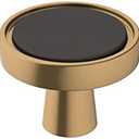 Amerock | Cabinet Knob | Matte Black/Champagne Bronze | 1-3/8 inch (35 mm) Diameter | Mergence | 1 Pack | Drawer Knob | Cabinet Hardware