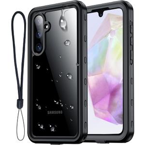 for Samsung Galaxy A35 5G Case Waterproof, [IP68 Underwater][Dropproof][Dustproof][Real 360] [Non-Slip] Heavy Duty Tough Rugged Shockproof Protective Phone Case for Galaxy A35 5G 6.6",Black