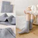 Womens Cozy Crew Socks Winter Knit Thick Soft Casual Calf Socks for Girl 3 Pairs Size 5-10
