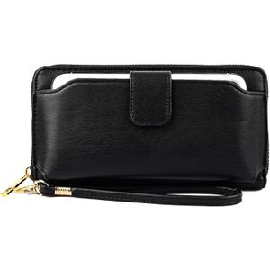 Women Wristlet Wallet with Cell Phone Holder RFID (Black) Women Wristlet Wallet with Cell Phone Holder RFID (Black)