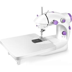 Portable Sewing Machine with Extension Table and Light, Mini Handheld Sewing Machine with Upgraded, Two Threads Double Speed Double Switches, Easy to Use for Kids, Beginners and DIY