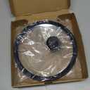 Silicon Glass Lid for Pot,Pan,Skillet Fits 8.5"(22CM) Cookware Silicon lid Dishwasher Safe, Replacement Lid Vented Tempered Glass with Heat Resistant Silicone Rim By HR Huare Technology, Black,1 Pack