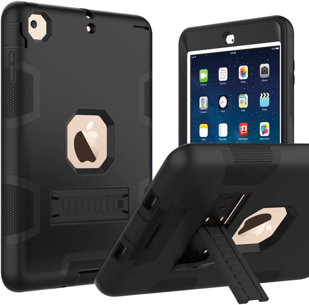 Puxicu Case for iPad mini 1 2 3 (Old Model), Heavy Duty Rugged Protective, Cover for 7.9 inch iPad mini 1st 2nd 3rd Generation, Black