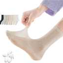 Premium Mulberry Silk Mesh Socks for Women - Breathable, Lightweight, Crew, Soft Summer Wear, Girls, Quiet Luxury