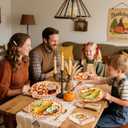 2 x 100 Pcs ThanksGiving Oval Paper Plates and Napkins Set, 10" x 12" Large Disposable Pumpkin Plates for ThanksGiving Party Supplies