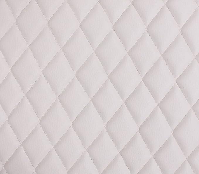 Vinyl Quilted Foam Fabric with 3/8" Foam Backing Upholstery / 52" Wide/Sold by The Yard/FABRIC EMPIRE (White, Diamond 2" x 3")