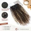 Clip in Hair Extensions, FLUFYMOOZ 4PC 100 Pure Protein Silk Hair Extensions Long Soft Natural Hairpiece 20 Inch Curly Hair Extension for Women (Medium Brown Ash Blonde Highlight)
