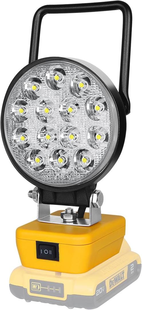Willpower Cordless LED Work Light for Dewalt 18V/20V Battery, 4'' 42W LED Floodlight for Outdoor and Job Site Camping Garage Lighting, Low Voltage Protection, USB & Type-C Charging Port (No Battery)